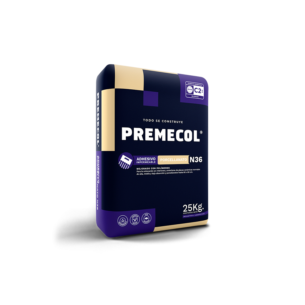 Adhesivo para porcellanato Premecol N36 x 25 kgs.